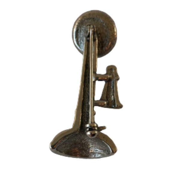 Vintage Silver Rhinestones Retro Phone Pin Brooch - Picture 3 of 5